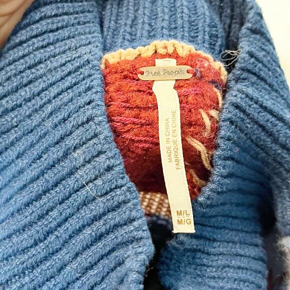 Free People Patched Argyle Long Sleeve Patchwork Mini Dress Ivy League M / L - Picture 2 of 6